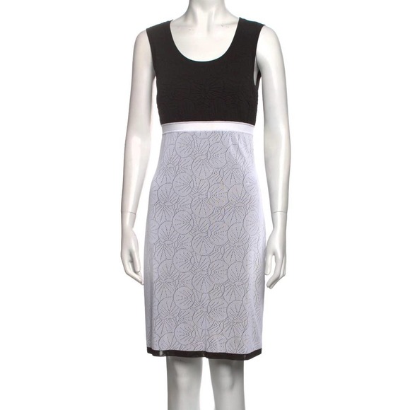 Vintage Fendi Sz 42 (Approx US M) Colorblock Bodycon Knit Sheath Dress - Picture 1 of 10
